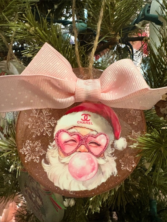 Other - Pink Santa Bubble Ornament - Home Holiday Decor